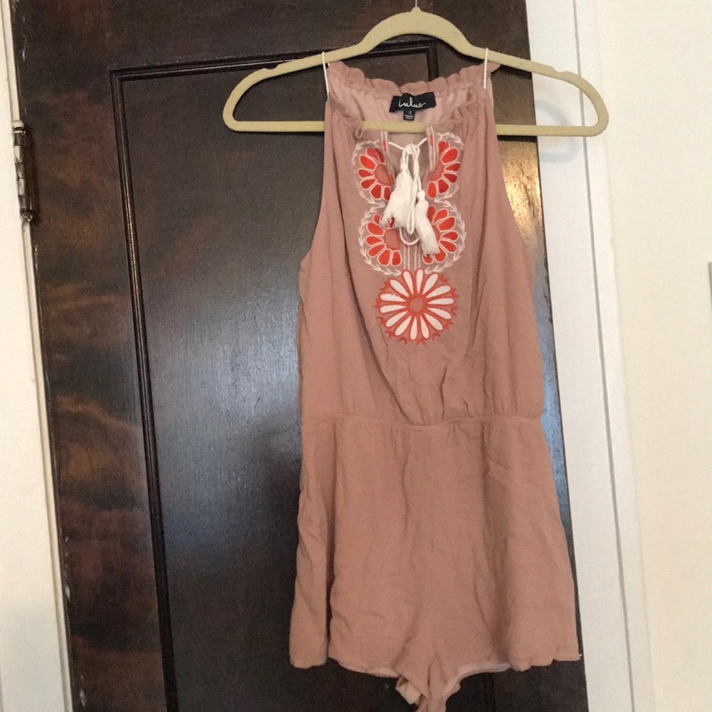 Pink Floral Lulu’s Romper